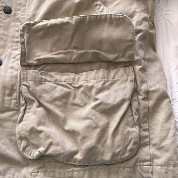 Nautica Mens Detachable Flannel Lining Zip/Snap Up Chore Barn Coat SZ L Tan - Picture 13 of 16